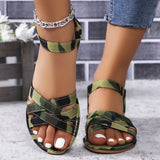 Women Sandals 2026 New Summer New Women Flat Sandals Bottom Roman Strap Sandals with Non Slip Rubber Soles Ladies Daily Sandalia