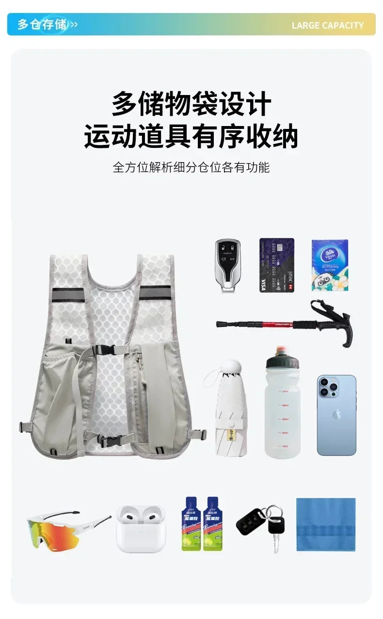 Women Men Running Hydration Vest Camping Hydration Bladder Bag Water Pack Backpack Vest for Trail Hiking Gear Cycling Jogging