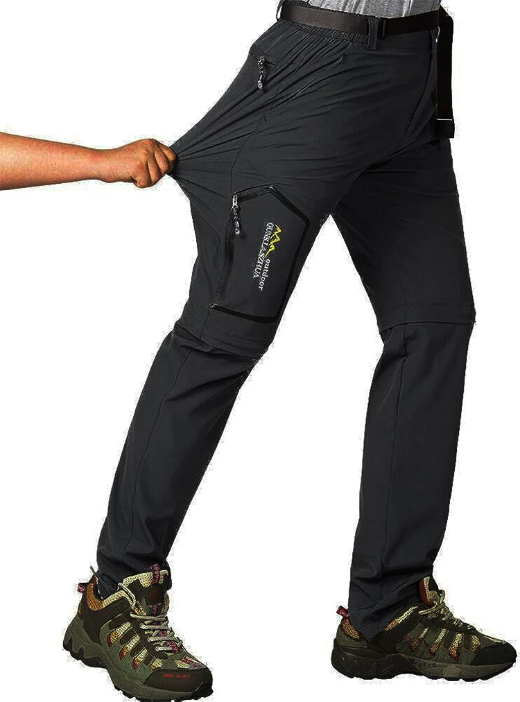 Mens Hiking Pants Convertible Lightweight Quick Dry Zip Off Fishing Safari Camping Travel Boy Scout Pants