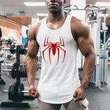 Gym Bodybuilding Summer Absorb Sweat Shirts Mesh Breathable Quick Dry Sleeveless Vests Mens Workout Fitness Red Spider Tank Tops