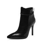 Large Size 34-48 Suede Leather Patchwork Women's Leather Boots Sexy Leopard Print Lace Fashionable Personalized Women's Boots