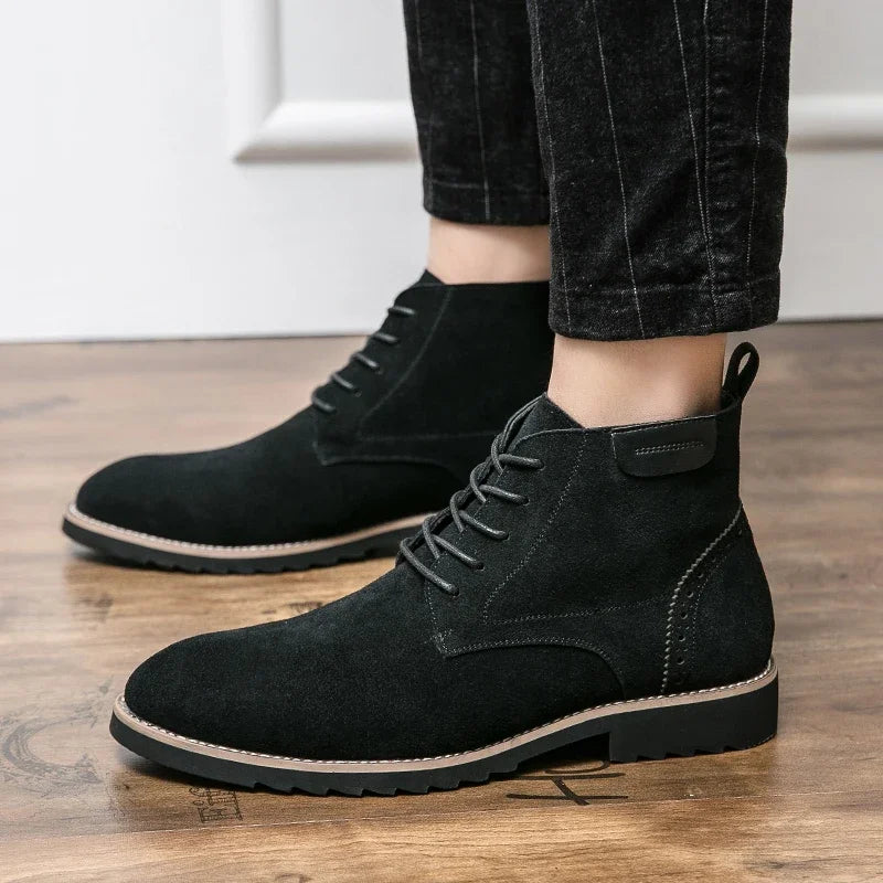 Pointed Toe Chelsea Boots Leather Men Winter Boots Winter Shoes for Men 2025 Male Boots Mens Ankle Shoes Zapatillas Male Hombre