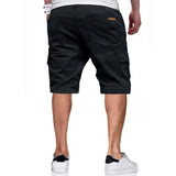 Mens Casual Cotton Twill Cargo Shorts Drawstring Classic Chino Stretch Short with 6 Pockets