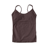 NCLAGEN Women's Pilates Tank Top Gym Clothes Yoga vest with built in bra Thin Strap Seamless Fitness Sportswear Workout Tops