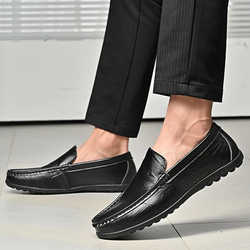 Hot-selling Men's Casual Shoes PU Leather Male Loafers New Arrival Moccasins Light Comfortable Man Driving Wedding Flats Slip-On