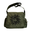 Vintage Women's Crossbody Bags Sun And Moon Print Message Bag Large Capacity Canvas Shoulder Bag For Women Gifts