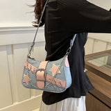 Y2k Fashion Women's Handbags Stars Pattern Cool Girls Underarm Bag Fashion Female Small Shoulder Bags Chain Tote Purses