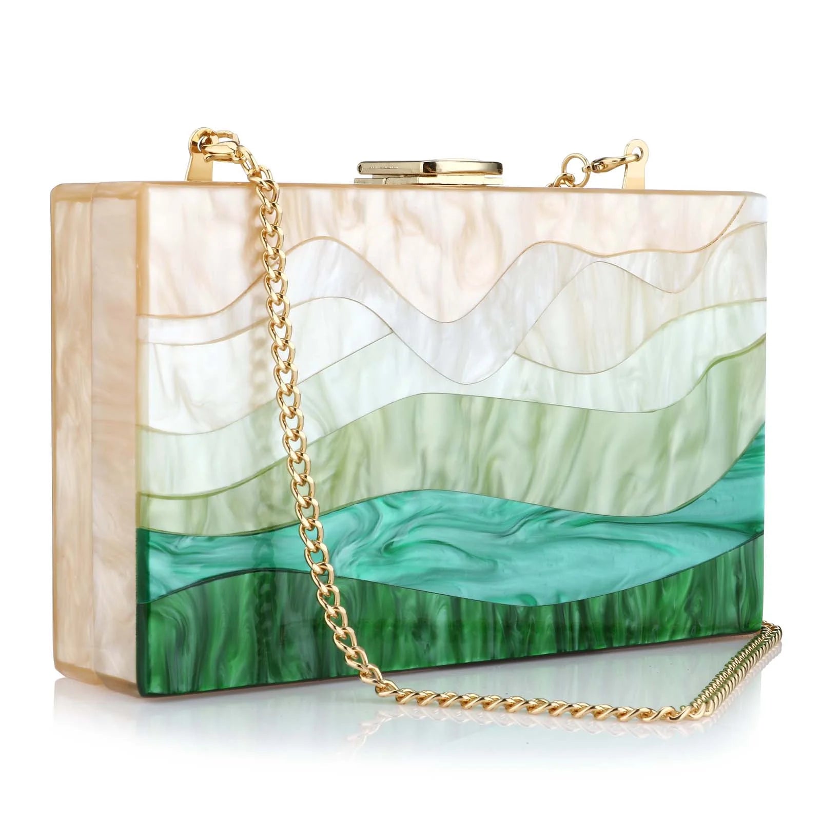 Acrylic Chain Handbag Box Clutch Evening Bags Luxury Wedding Women Dinner Dress Purses Ladies Chic Party Shoulder Crossbody Bags