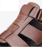 Men's New Beach Shoes Cowhide Slippers Outdoor  Non-slip Thick-soled Leather Sandals for Me