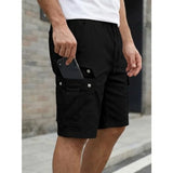 Mens Casual Cotton Twill Cargo Shorts Drawstring Classic Chino Stretch Short with 6 Pockets