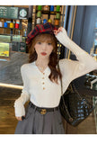 2026 Casual Slim Button Knitted Pullover Autumn Winter Women Sweaters Sweater Femme Basic Solid Jersey Tops Fashion Clothes