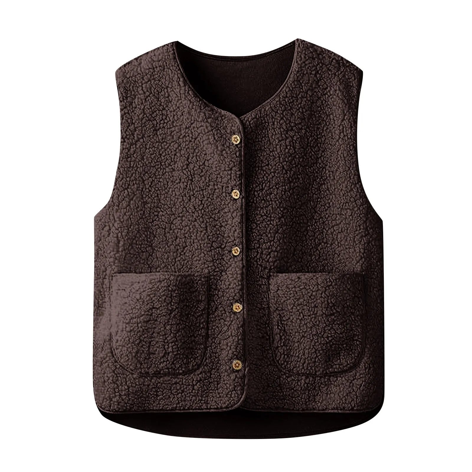 Women'S Teddy Fleece Vest Autumn Thin Vest Sleeveless Coat Plain Plush Vest Short Jacket Loose Fleece Vest Women Outwear
