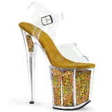 Rncksi 2025 Fashion Sexy Pole dancing Summer 20cm PVC Women Sandals Thin High Heels Sandals Slip-On Size 35-42