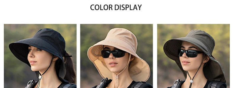 Designer Lightweight Ponytail Hole Visor Hats Summer Bucket Hats for Women Big Brim Outdoor Eye Protection Sunscreen Cap Sun Hat