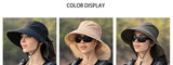 Designer Lightweight Ponytail Hole Visor Hats Summer Bucket Hats for Women Big Brim Outdoor Eye Protection Sunscreen Cap Sun Hat