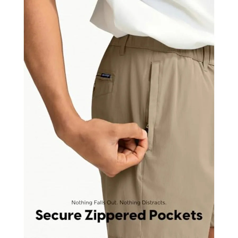 Men's Casual Shorts, 5"/7"/9" Stretch Summer Shorts, Durable Quick Dry Shorts with Elastic Waist