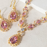 3pcs Elegant Bride Necklace Earrings Set Luxury High End Jewelry for Women Evening gown accessory set Party Accessories