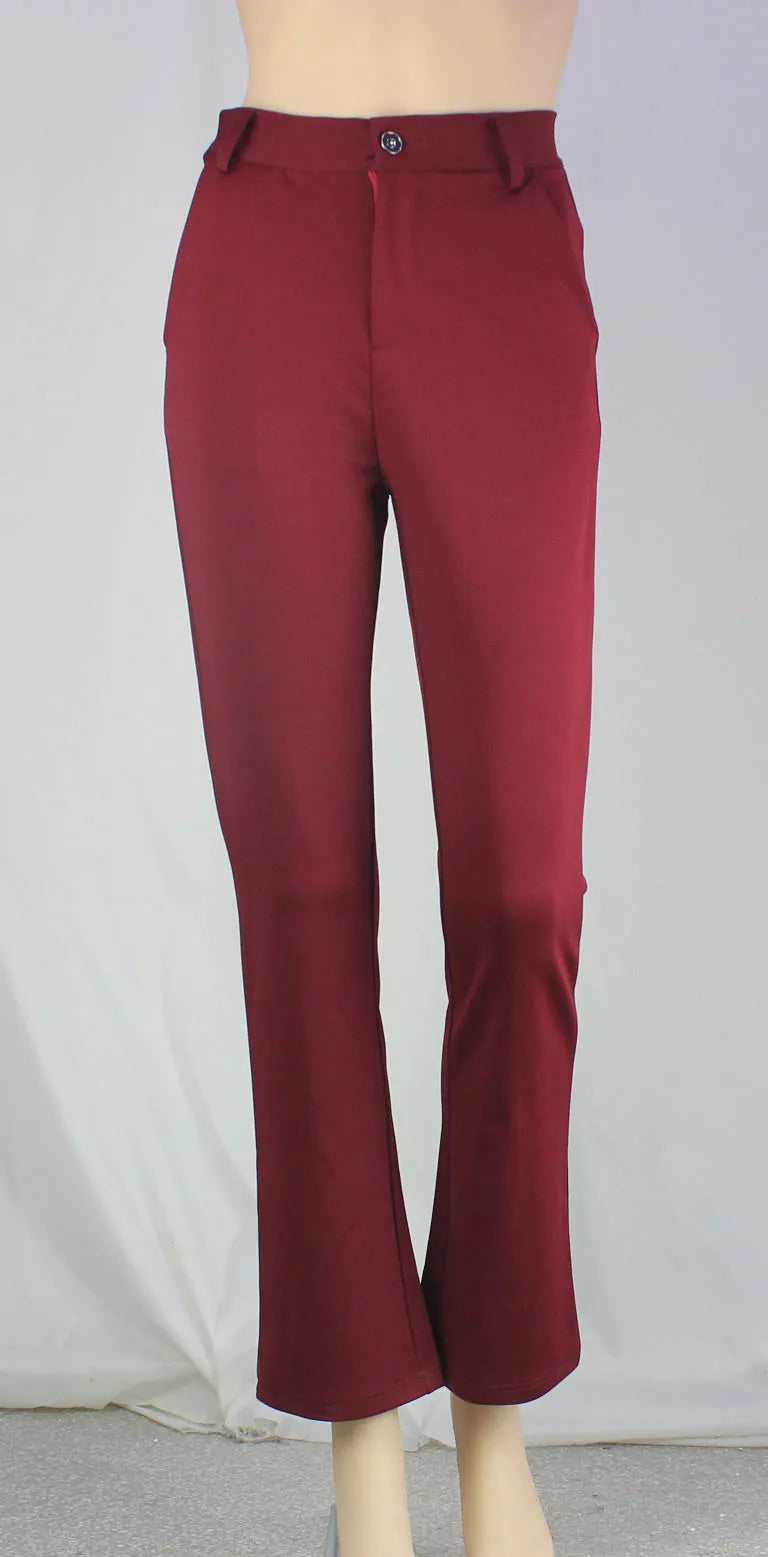 Ladies' business casual pants, comfortable office wear with pockets, elegant regular fit work pants
