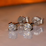 IOGOU 3mm/4mm/5mm/6.5mm/8mm/9mm/10mm/11mm D VVS1 Moissanite Stud Earrings 925 Silver Four Claw Earrings For Women Fine Jewelry
