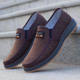 Men Canvas Slip On Shoes Breathable Non Slip Casual Walking Elderly Father Cloth Footwear