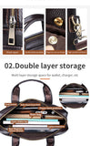 Men's leather handbag, top layer cowhide briefcase, leather laptop bag, diagonal cross office bag