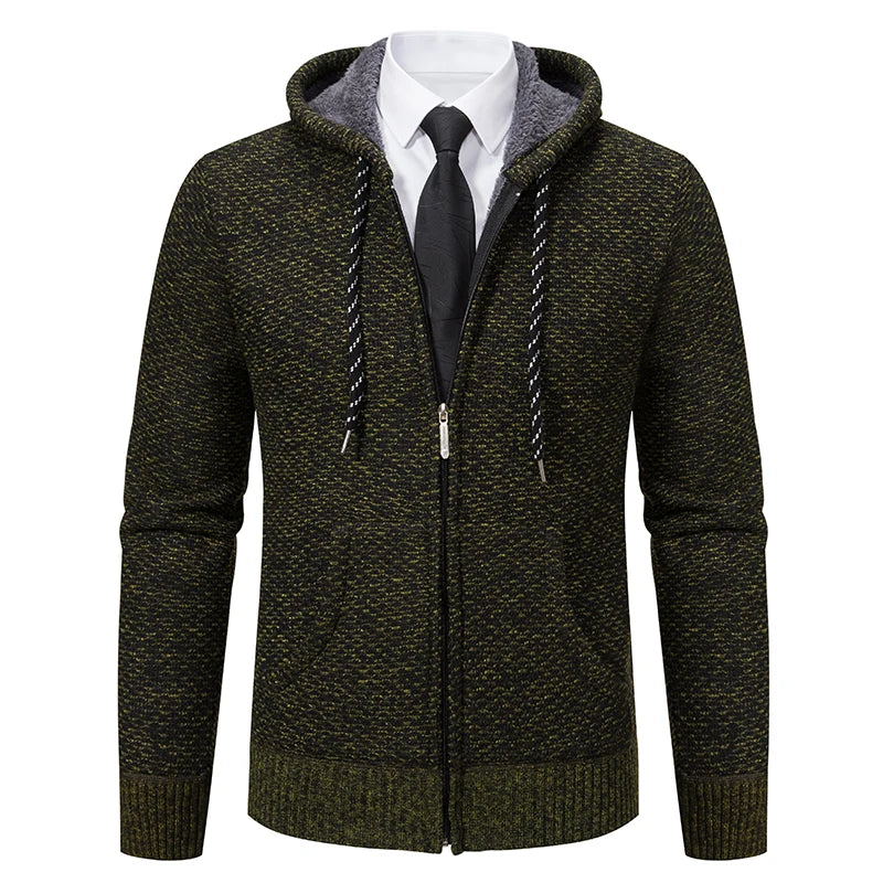 Men's Knitted Cardigan Jacket Vintage Winter Sweater Coat Casual Turndown Collar Fleece Jackets Fashion Mens Autumn Outwear