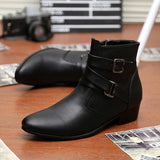Hot Sale Luxury Chelsea Boots Men Pointed -toe Mens White Boots Black British Style High-heel Men Dress Boots Design Ankle Boot