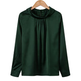 Women blusas long sleeved Slim plus size silk satin shirts office ladies work female Chiffon blouse Elegant blusa feminina