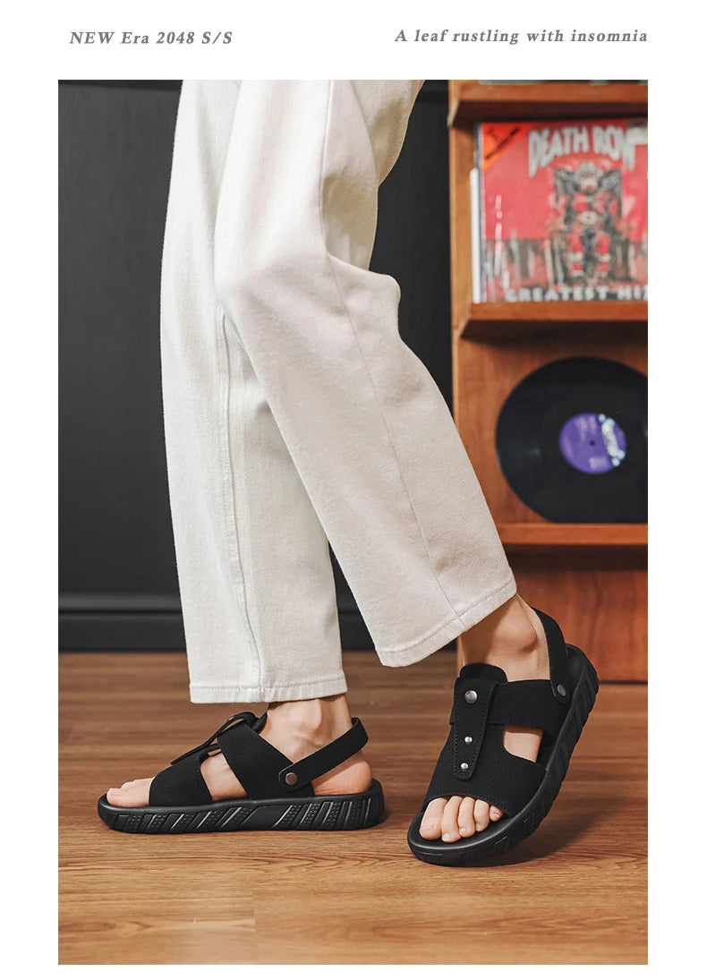 Brand Classic Mens Sandals Summer Genuine Leather Sandals Men Outdoor Casual Lightweight Sandal Fashion Men Sneakers