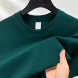 High Quality 100% Cotton Short Sleeve Men's T-Shirt Summer Round Neck Loose Casual Solid Color Plus Size Breathable Top Women