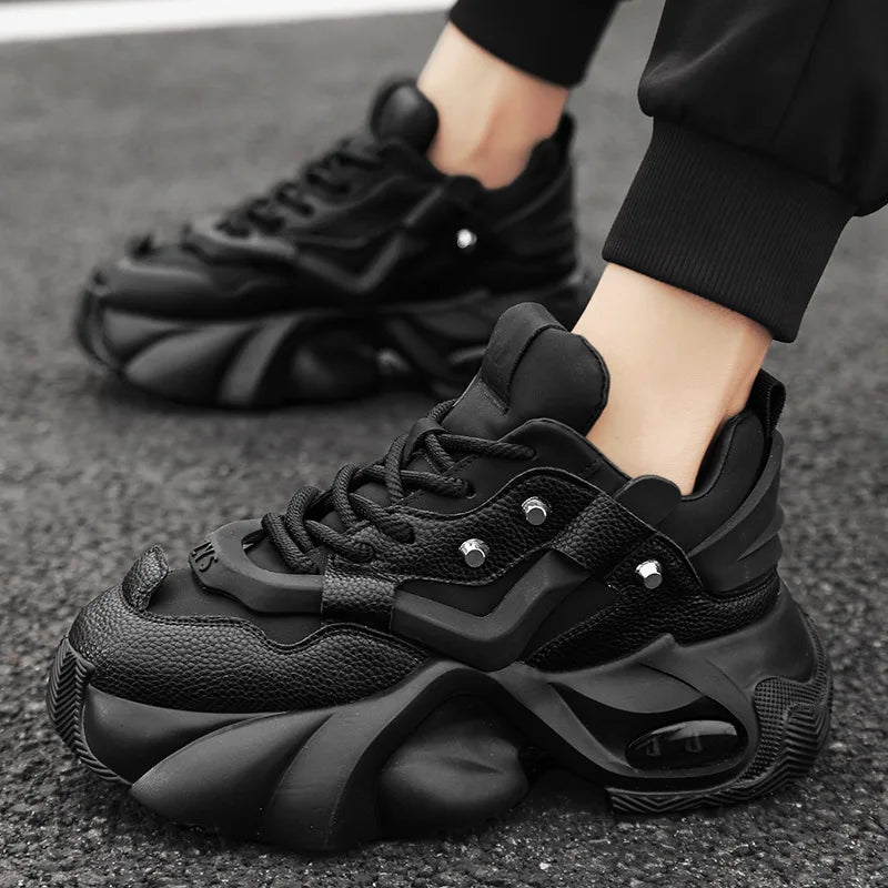 Men's Shoes Luxury Casual Breathable Sneakers for Men Comfortable Low Top Platform Boots for Men Height Increasing Sneakers