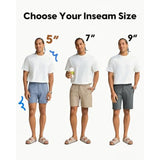 Men's Casual Shorts, 5"/7"/9" Stretch Summer Shorts, Durable Quick Dry Shorts with Elastic Waist
