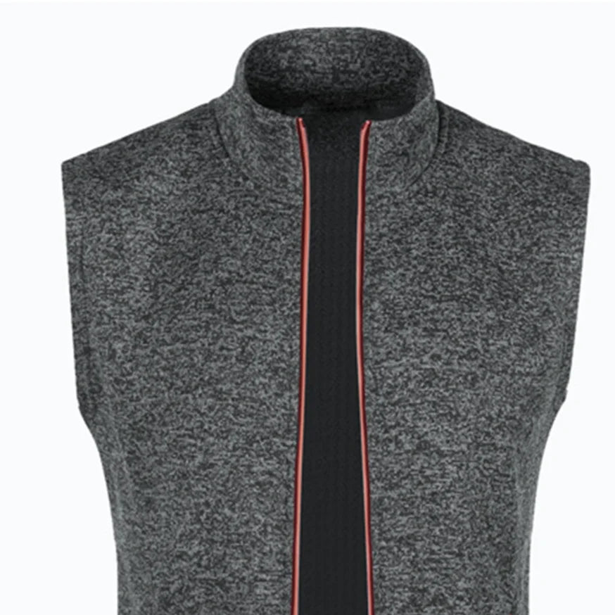 Autumn winter men's knit velvety fashion zipper top vest