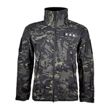Outdoor Tactical Jacket Men's Stand-up Collar Plush Thickened Soft Shell Jacket Winter Windproof Waterproof Camouflage Coat