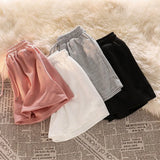 Womens Casual Shorts Korean Style Basic Summer Loose High Waist Drawstring Lounge Shorts Wide Leg Sports Shorts Home Sleepwear