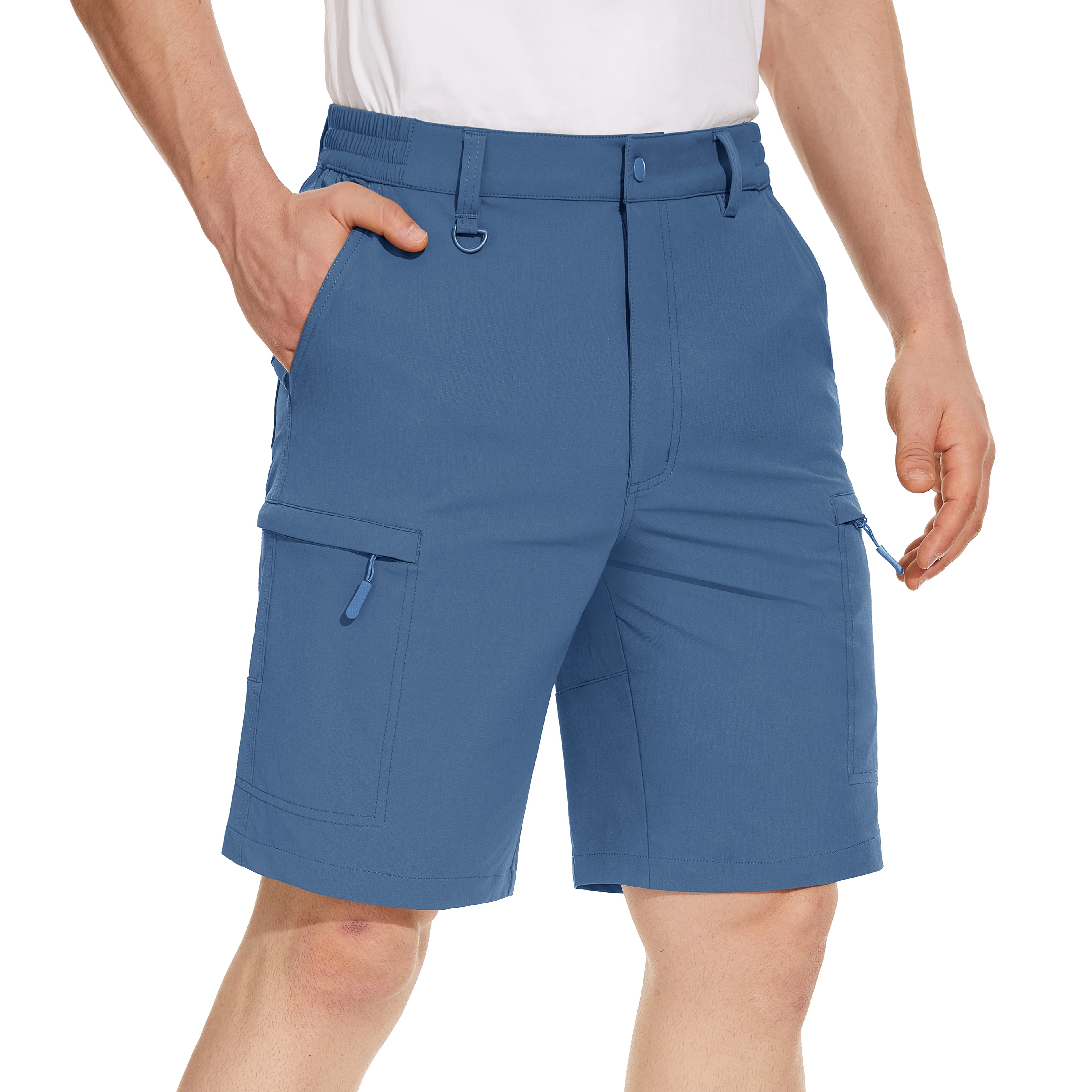 Men's Quick Dry Cargo Shorts Summer Waterproof Hiking Shorts Outdoor Multi-pockets Camping Training Work Shorts Man