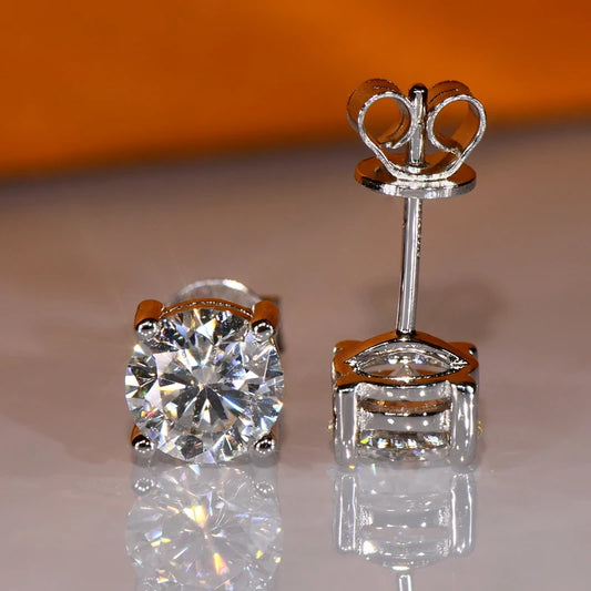 IOGOU 3mm/4mm/5mm/6.5mm/8mm/9mm/10mm/11mm D VVS1 Moissanite Stud Earrings 925 Silver Four Claw Earrings For Women Fine Jewelry