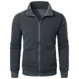 Autumn Men's Long Sleeve Zipper Jacket Coats Solid Color Warm Sweatshirts Casual Baseball Jacket Outdoor Streetwear