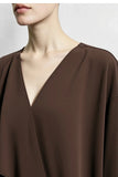 Amii 2026 Autumn Women Blouse Reversible V Neck Wrap Cowl Neck Long Sleeve Chiffon Blouses Woman Loose Casual Shirts 12643013
