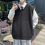 Men's Casual Sweater Vest Warm and Comfortable Vest in Autumn and Winter Sleeveless O-neck Basic Pullover Sweater