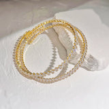18K Gold Plated Brass Cubic Zirconia Necklace Ice Crystal Transparent Luxury Elegant Fashion Jewelry Gift For Women