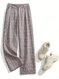 SLTNX 2026 Retro Chic Plaid Pants Women's Loose Pants Fashion Street Casual Pants Office Wear