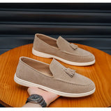 Fashion Men's Casual Shoes Suede Leather Men Classic British Style Tassels Loafers Moccasins Mens Outdoor Driving Flats