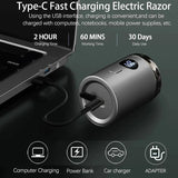 Men Electric Mini Shaver Rechargeable Type-c Charging Car Portable Led Digital Display Wet & Dry Shaver Men Women Home Razor
