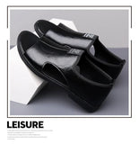 New Style Perforated, Breathable and Anti-Slip Outerwear Casual Leather Slip-On Sandals for Men Size 48 Large Size