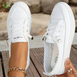 Women Mule Sneakers Slip On Half Slippers 2026 New Fashion Round Toe Platform Casual Shoes Ladies Lightweight Soft Leather Walking Sneakers Non Slip Flat Half Drag Outdoor Daily Wear White Black Versatile Lazy Footwear