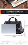 Men's leather handbag, top layer cowhide briefcase, leather laptop bag, diagonal cross office bag