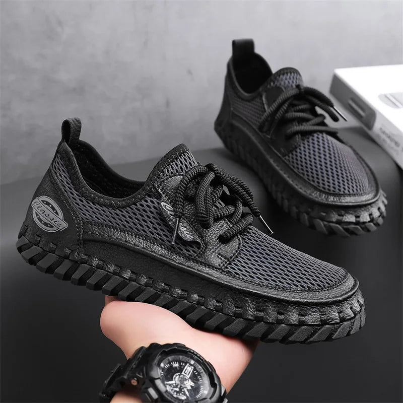 New Trend Man Hiking Shoes Lightweight Soft Mesh Flats Comfortable Non-slip Sneakers Outdoor Casual Sports Shoes Men's Trainers