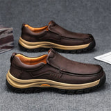 Stylish Men's Leather Loafers Men Thick Bottom Business Shoe Classic Leather Man Casual Shoes Senior Brand Male Walking Footwear