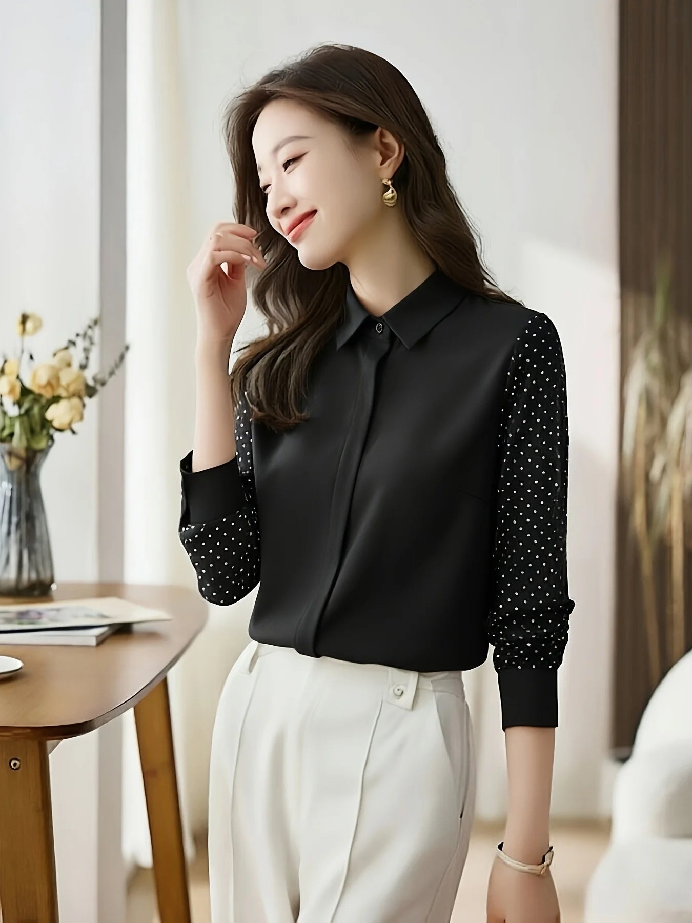 New elegant Women Blouses ladies shirts Blusas Mujer Long Sleeve Shirts causal Tops